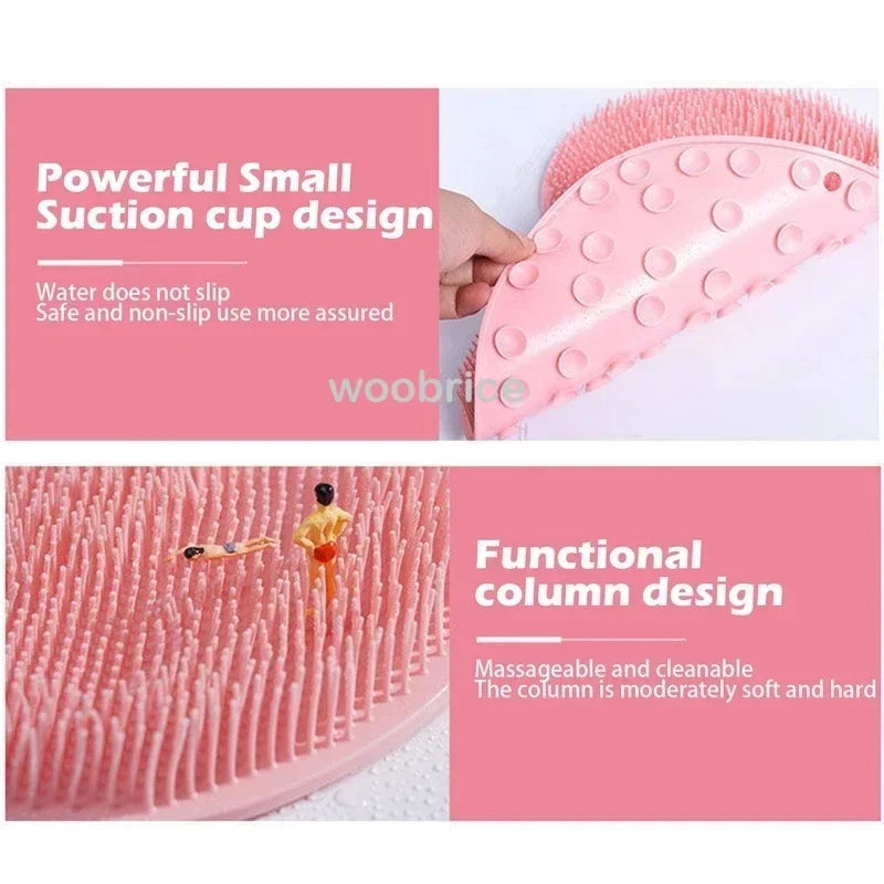 Silicone Shower Mat Foot Scrubber Back Brush