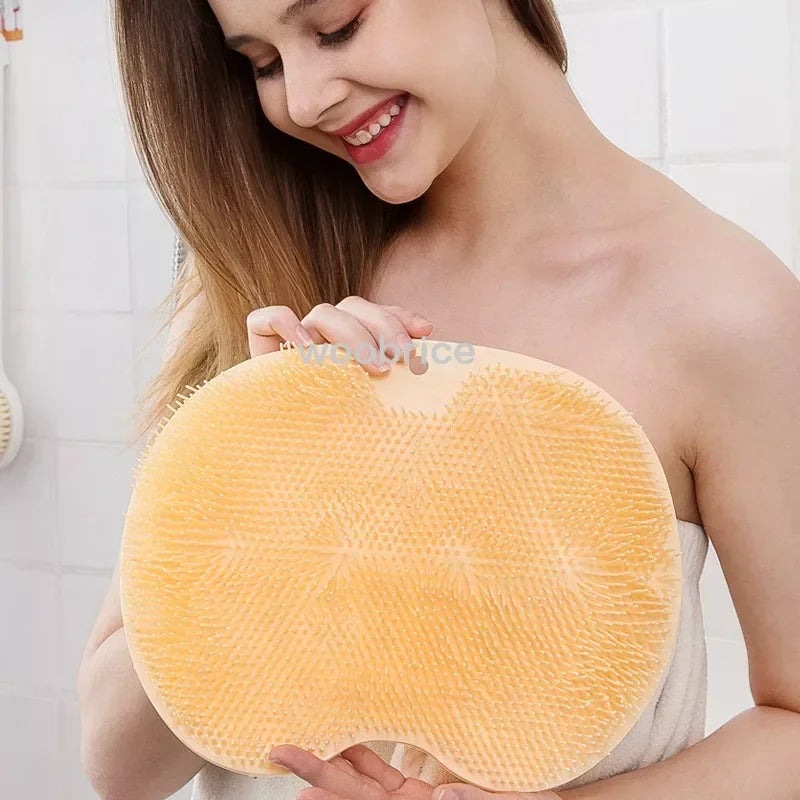 Silicone Shower Mat Foot Scrubber Back Brush