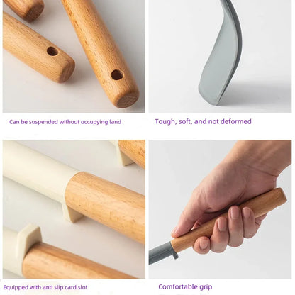 Silicone Cooking Spatula Wooden Handle