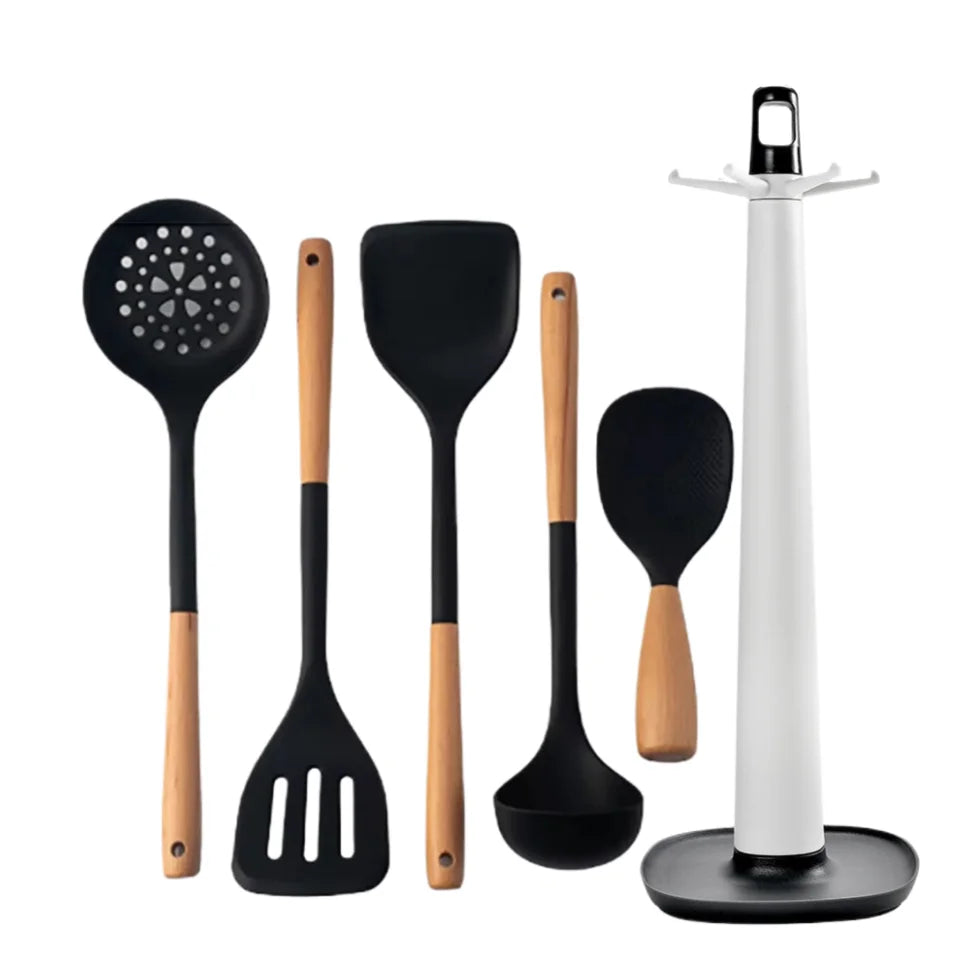 Silicone Cooking Spatula Wooden Handle