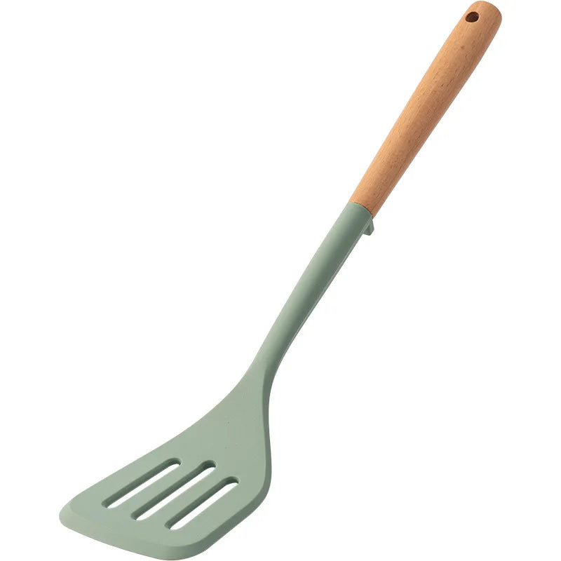 Silicone Cooking Spatula Wooden Handle