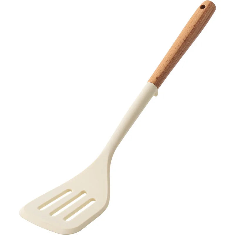 Silicone Cooking Spatula Wooden Handle