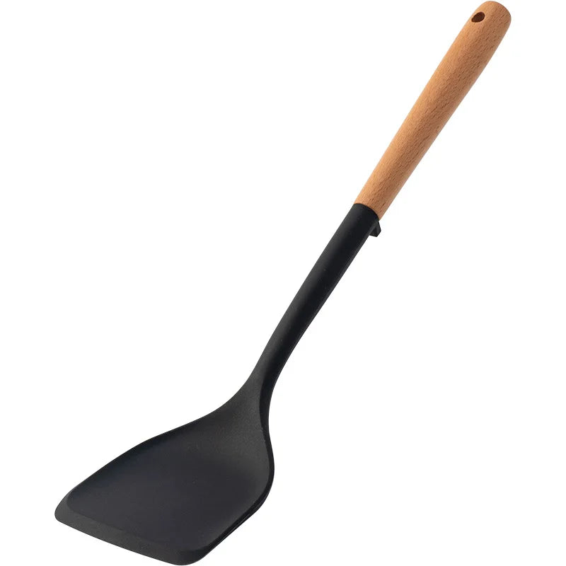 Silicone Cooking Spatula Wooden Handle