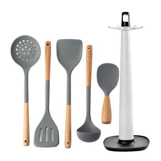 Silicone Cooking Spatula Wooden Handle