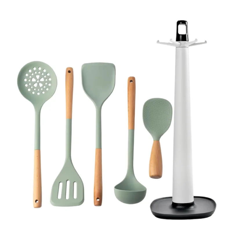 Silicone Cooking Spatula Wooden Handle