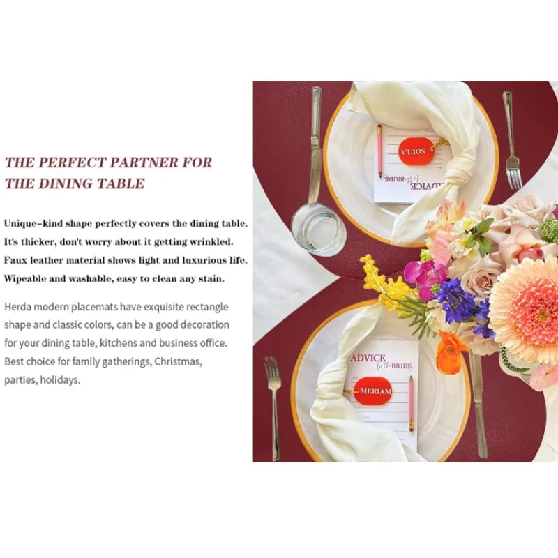 Irregular Shape PU Leather Placemats