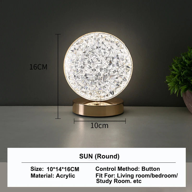 3D Crystal Touch Night Light