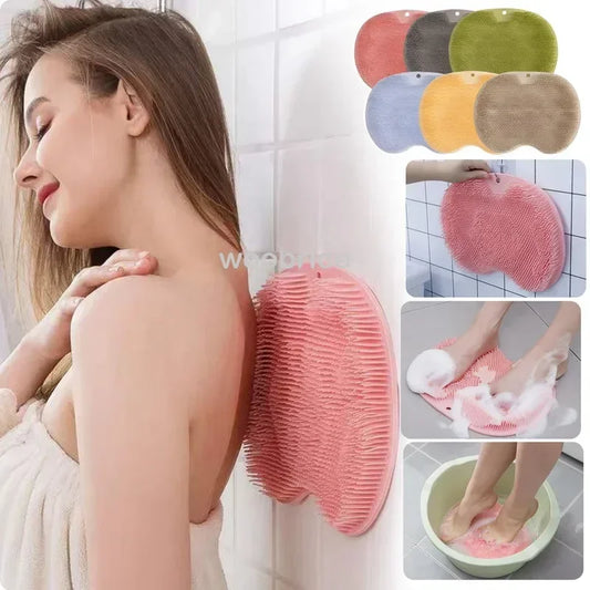 Silicone Shower Mat Foot Scrubber Back Brush