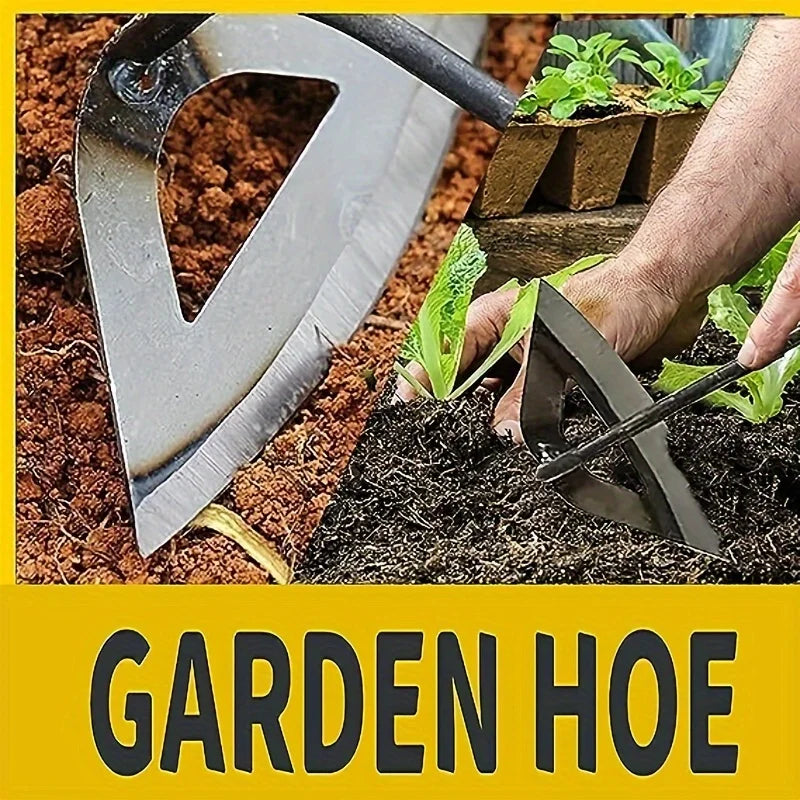 Premium All-Steel Hollow Hoe Handheld Weeding Rake
