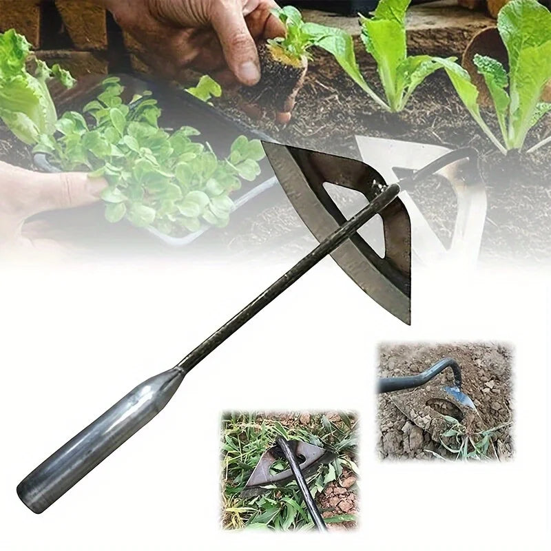 Premium All-Steel Hollow Hoe Handheld Weeding Rake